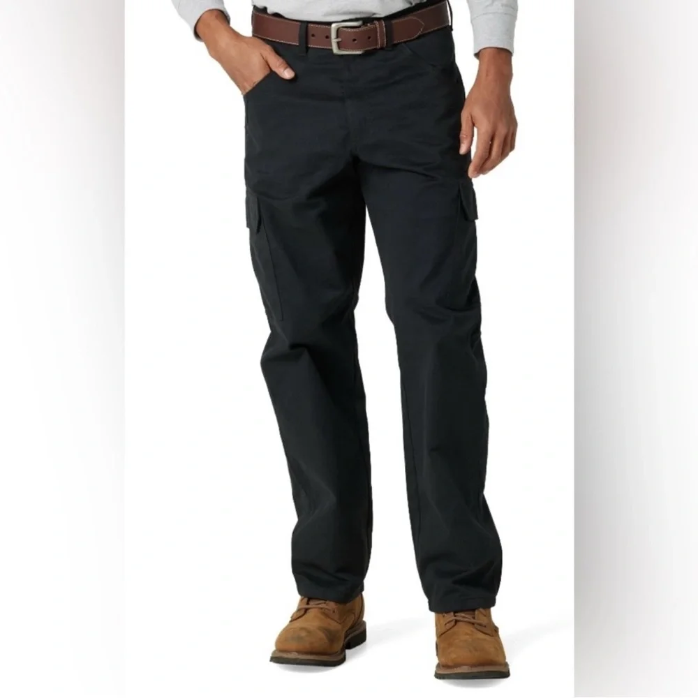 42x30 Mens Wrangler Flex for Comfort Pant Relaxed‎ Fit Black Cargo NWT M15